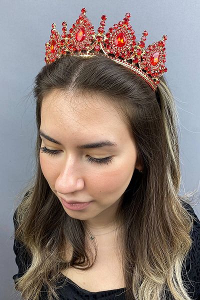 Hayalperest boncuk Coroana de mireasa din aur rosu model Ahu