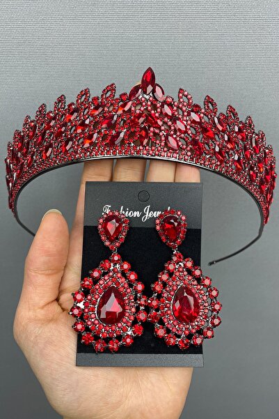 Hayalperest boncuk Coroana și cerceii de henna pentru mireasă Mia