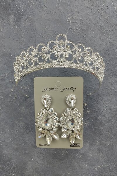 Hayalperest boncuk Σκουλαρίκια νυφικής κορώνας με σχέδιο μαργαρίτα και σκουλα...