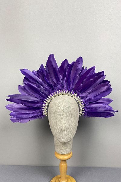 Hayalperest boncuk Hera Bridal Henna Crown - Feather and Jewelled Accessory