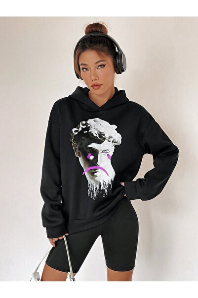 donamod Seria Coke Sculpture Print Drop Shoulder Hoodie