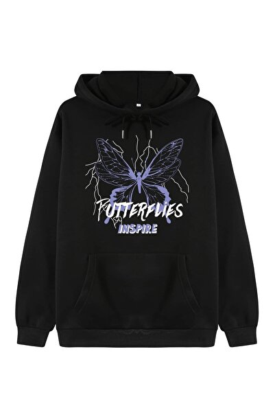 donamod Seria Coke Butterfly & Letter Graphic Hoodie