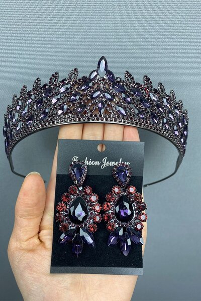 Hayalperest boncuk Σετ κορώνα και σκουλαρίκια Mia Gelin Henna