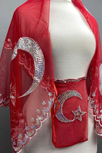 Hayalperest boncuk Sequin Crescent Star Groom Cover-soldier Cover