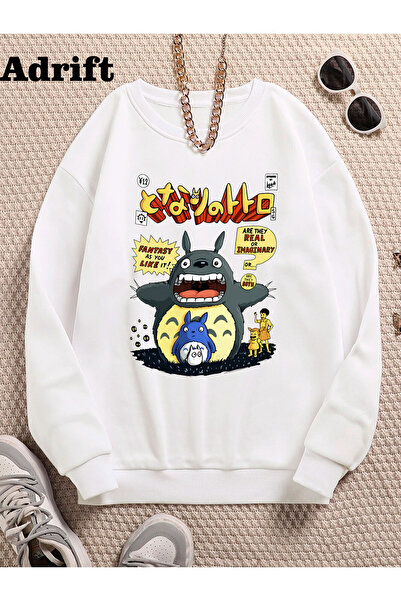 Adrift Totoro Studio Ghibli Ulița Căpcăunului Design Trend Harajuku/Gotic Alb