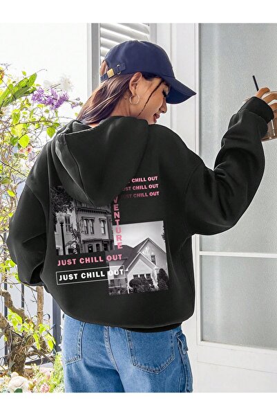 donamod Coke series Slogan Graphic Drop Shoulder Drawstring Hoodie