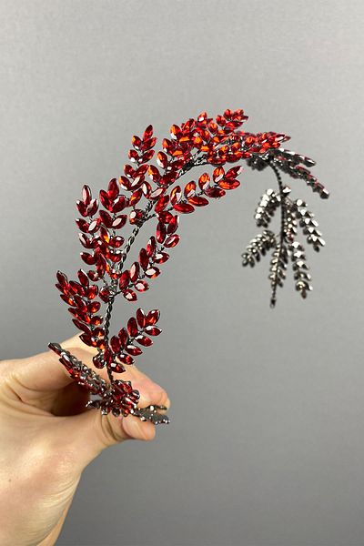 Hayalperest boncuk Accesoriu pentru păr de mireasă Dilana Leaf Branched Band