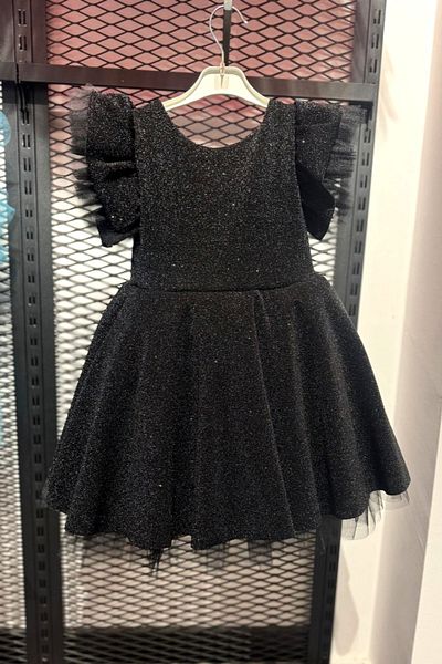 ABİYEKİDS Black Glitter Children's Evening Dress - Aby185