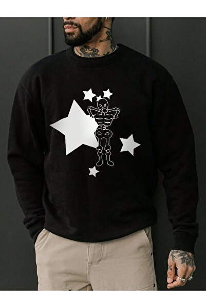 donamod Seria Coko Star & Skeleton Graphic Swea tricou