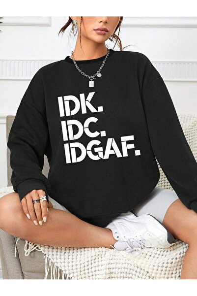 donamod Hanorac cu grafică literă, pe umeri lăsați, din seria Coke