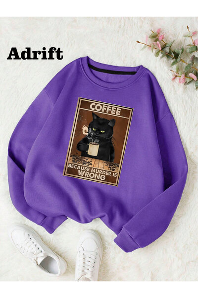 Adrift Japoneză Floral Mole Street Trend Design Harajuku/Gotic Violet