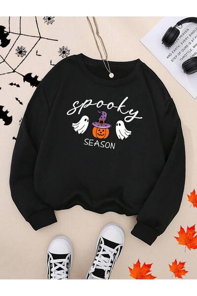 donamod Hanorac cu căptușeală termică cu imprimeu Halloween din seria Coke