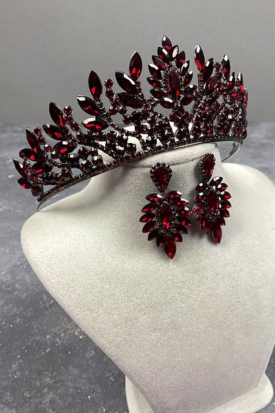 Hayalperest boncuk Set de coroană și cercei Danver Stone Bridal Henna