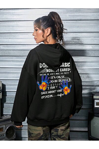 donamod Coke series Slogan Graphic Drop Shoulder Oversize Hoodie