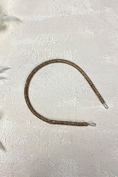 Hayalperest boncuk Accesoriu pentru păr cu coroană de piatră de culoare miere