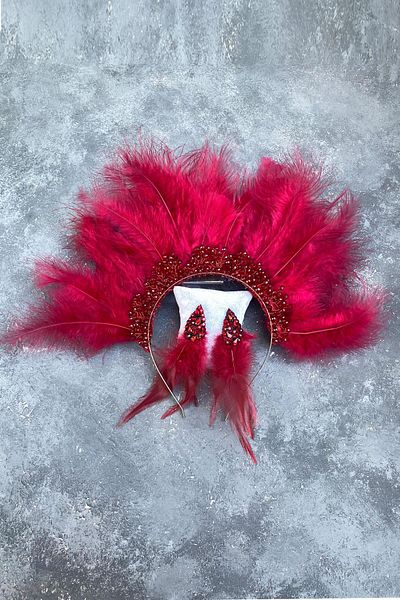 Hayalperest boncuk Coroană și cercei de mireasă Maya Feather Crystal Beaded Henna