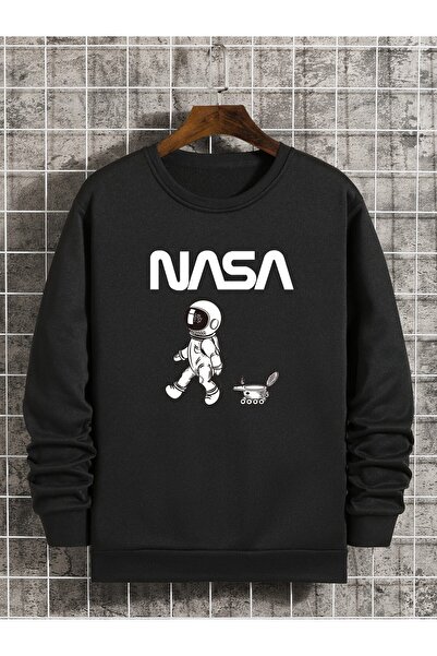 donamod Seria Coko Letter & Spaceman Print Lined Swea tricou