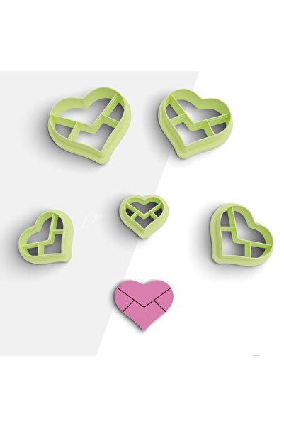 flament aşk Heart Envelope Shaped Polymer Clay Cutting Mold, Ceramic Molds, J...