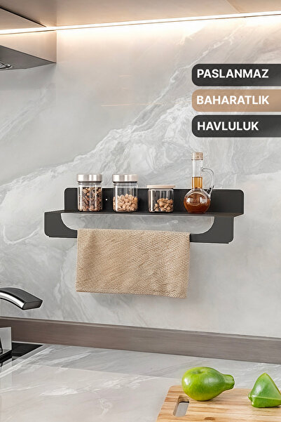 Chicho Home Havlu Tutacağı, Raf Metal Havlu Askısı Mutfak Banyo Raflı Havlulu...