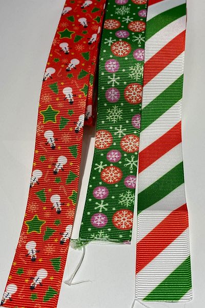 Hayalperest boncuk Χριστουγεννιάτικη κορδέλα με στάμπα Snowflake And Snowman 2,5 cm 30 Mt Πολύχρωμη