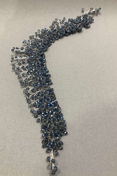 Hayalperest boncuk Accesoriu pentru păr cu cristale albastru gri