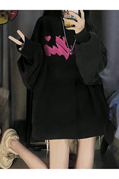 donamod Pulover de umăr cu model de litere din seria Coke