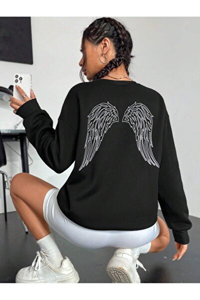 donamod Hanorac Coolane Wings Print Drop Shoulder din seria Coke