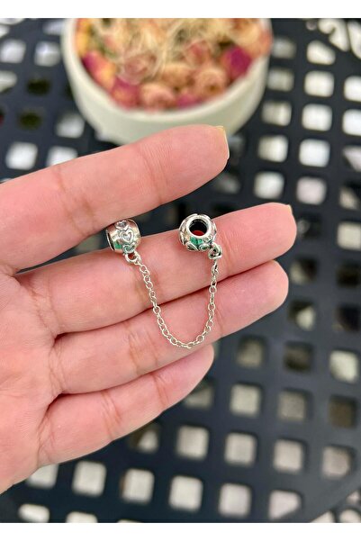 Defne Silver Heart Safety Chain