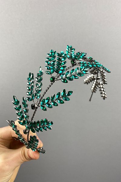 Hayalperest boncuk Accesoriu pentru păr de mireasă Dilana Leaf Branched Band