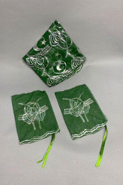 Hayalperest boncuk Set de halat și turban pentru mire cu paiete