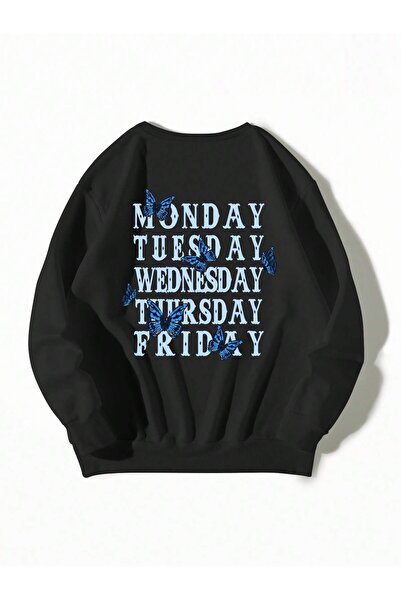 donamod Pulover termic cu imprimeu Letter & Butterfly din seria Coke