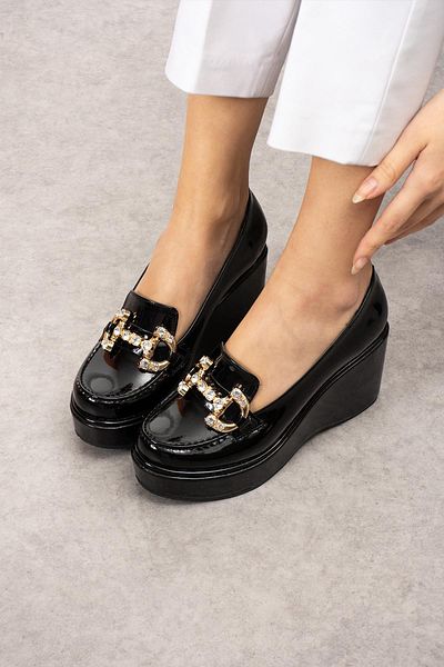 ZENNESHOES Karmen Wedge Heeled Buckle Women's Shoes