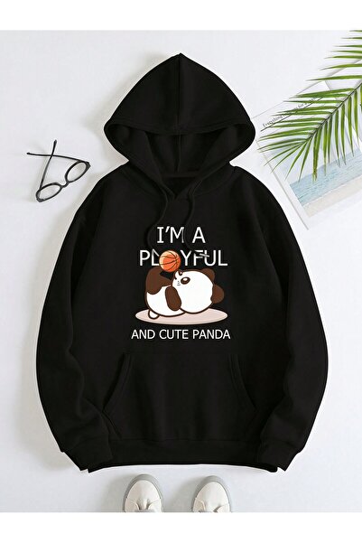 donamod Seria Coke Cartoon & Slogan Graphic Kangaroo Pocket Drawstring Therma...