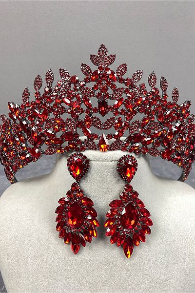 Hayalperest boncuk Set de cercei cu coroană și navetă Oscar Bridal Henna