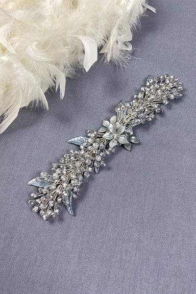 Hayalperest boncuk Bridal Hair and Turban Accessory - Leaf and Crystal Beads