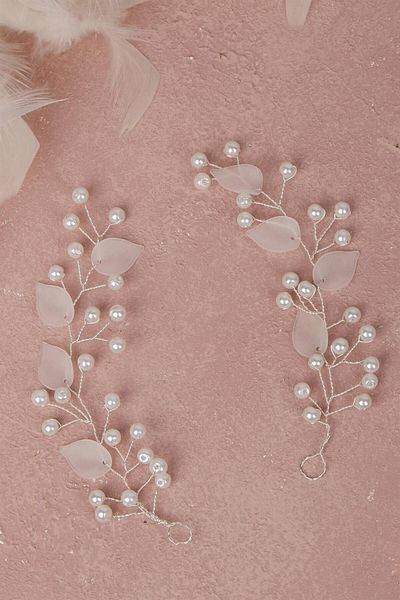 Hayalperest boncuk Double Sided Helen Beaded Bridal Hair and Turban Accessory
