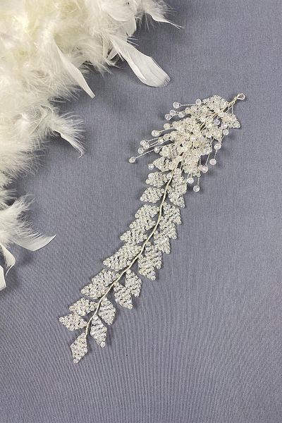Hayalperest boncuk Transparent Crystal Beaded Iliz Bridal Hair and Turban Accessory