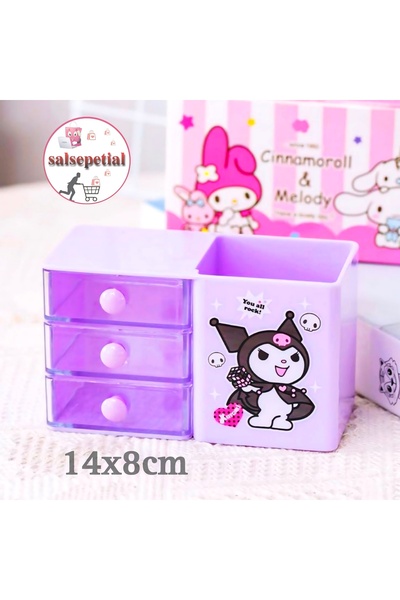 not Cutie pentru creion Kuromi Suport pentru pix pentru birou Cutie pentru creion Kuromi cu sertar Organizator de masă