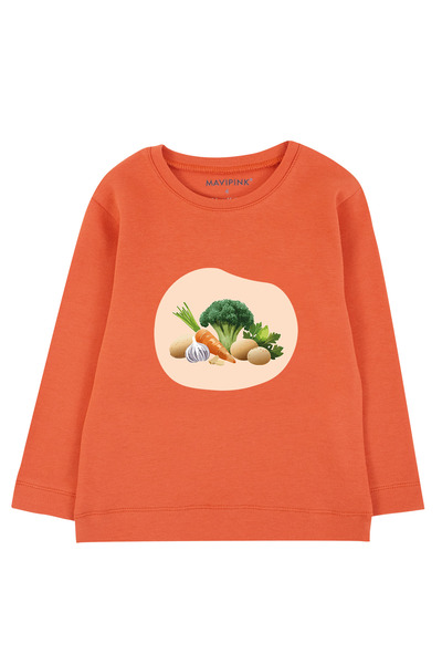 Mavipink Devojčice, 100% pamuk, majica dugih rukava sa motivom brokolija i po...