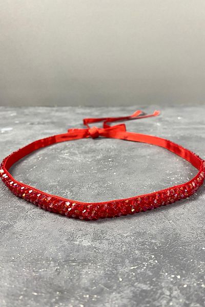 Hayalperest boncuk Accesoriu curea rochie de seara cu margele de cristal rosu