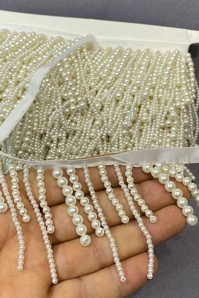 Hayalperest boncuk Fringed Pearl Bead Embroidered Ribbon Tassel