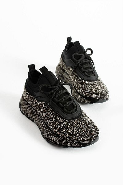 diclepolat Pantofi sport pentru femei Black-Platinum Stone - Talpă groasă și Velda