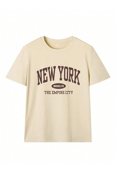 mercoledi Κείμενο εμπριμέ Γυναικείο Oversize Casual T-shirt