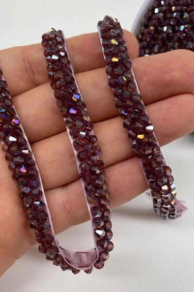 Hayalperest boncuk Kristal Boncuk İşlemeli Şerit