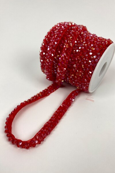 Hayalperest boncuk Janjanlı Kristal Boncuk İşlemeli Şerit