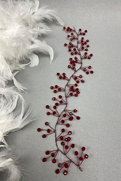 Hayalperest boncuk Accesoriu pentru păr cu coroană de mireasă cu mărgele Burg...