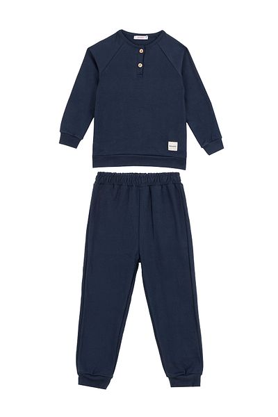 DUFFY KİDS Button Detailed Seasonal Basic Set 2-8 Years Dark Blue Color
