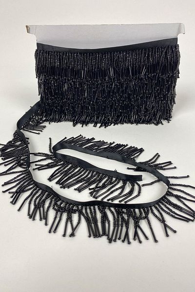 Hayalperest boncuk Pipe And Sand Bead Embroidered Fringe Strip