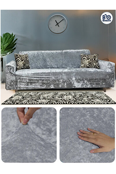 BAQDO Ελαστικό και ελαστικό βελούδινο κάλυμμα καναπέ - 3 θέσεων/3 άτομα, κάλυ...