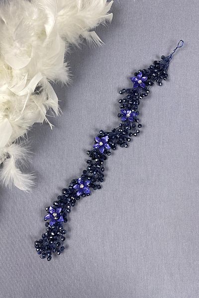 Hayalperest boncuk Crystal Beaded and Jewelled Flower Patterned Bridal Hair and Turban Accessory